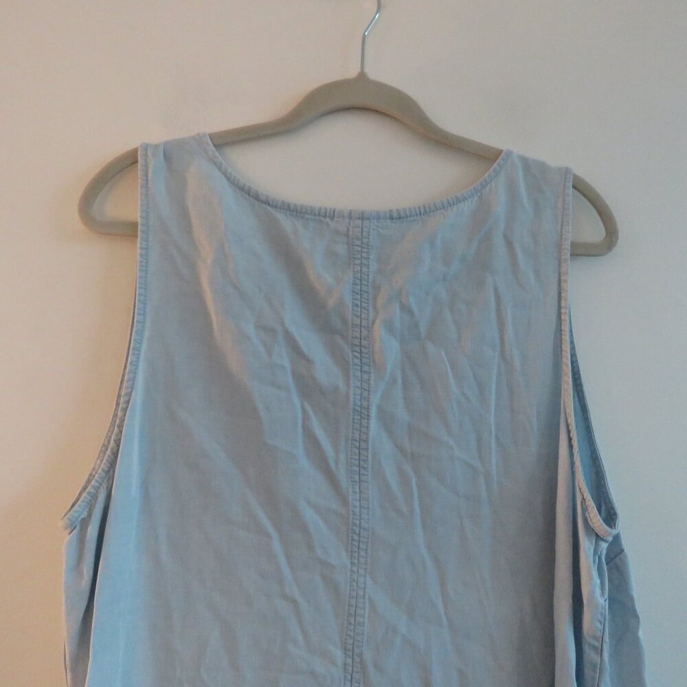 J. JILL Light Denim Maxi Chambray Dress Coastal Lagenlook Minimalist Size XL P - Picture 9 of 14